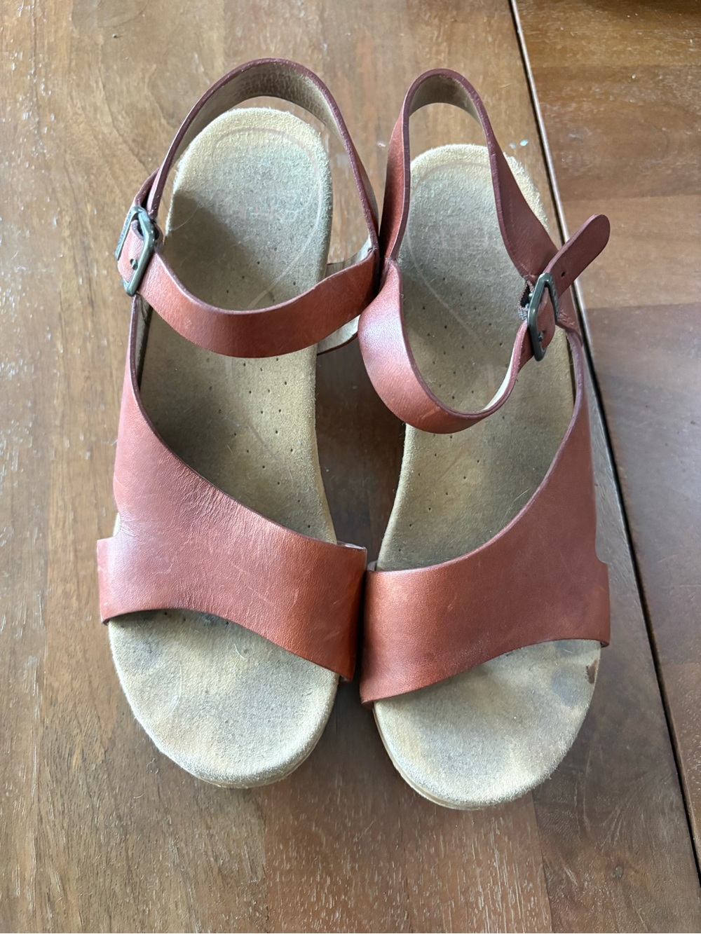 Dansko Brown Leather Slingback Clogs